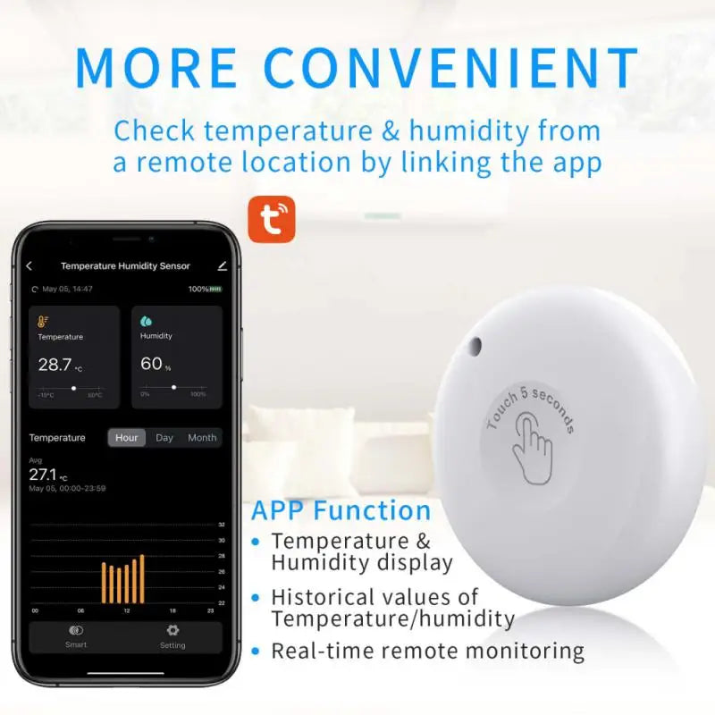 Tuya Digital Indoor And Outdoor Temperature And Humidity Meter Sensor Detector Gauge Thermometer Hygrometer