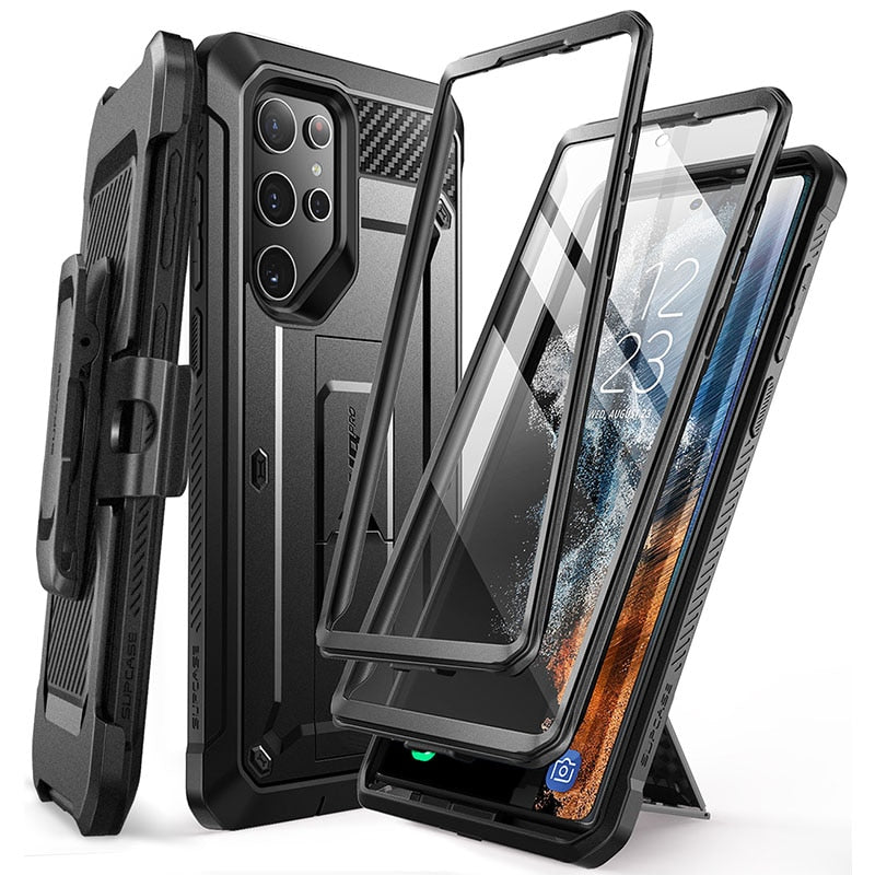 SUPCASE For Samsung Galaxy S22 Ultra Case 2022 UB Pro Full-Body Dual Layer Rugged Belt-Clip Case with Built-in Screen Protector