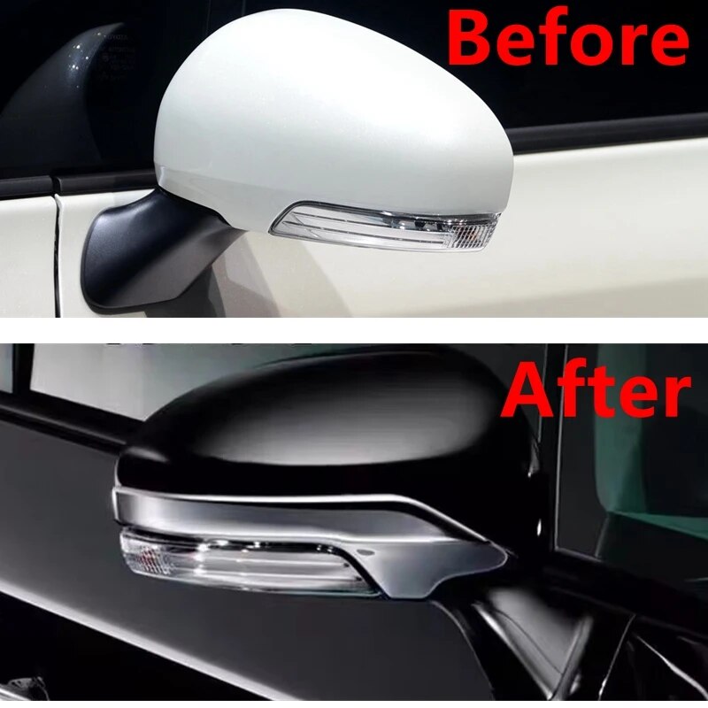 1 Pair Rearview Mirror Stripe Lid Cover Decorative Bright Trim For Toyota Prius XW30 2009-2015 Mark X 2010-2016