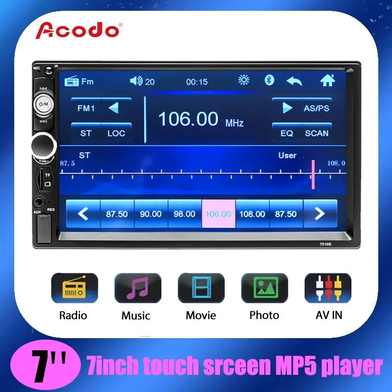 Acodo 2din Car Radio 7inch HD Autoradio Multimedia MP5 Player Car Stereo Bluetooth USB TF FM For Toyota Honda Car Radio