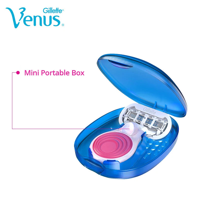 Gillette Venus Snap With Embrace Razor 5 Layer Blade with Lubricating Soap Manual Shaver Women Hair Remover With Travel Case