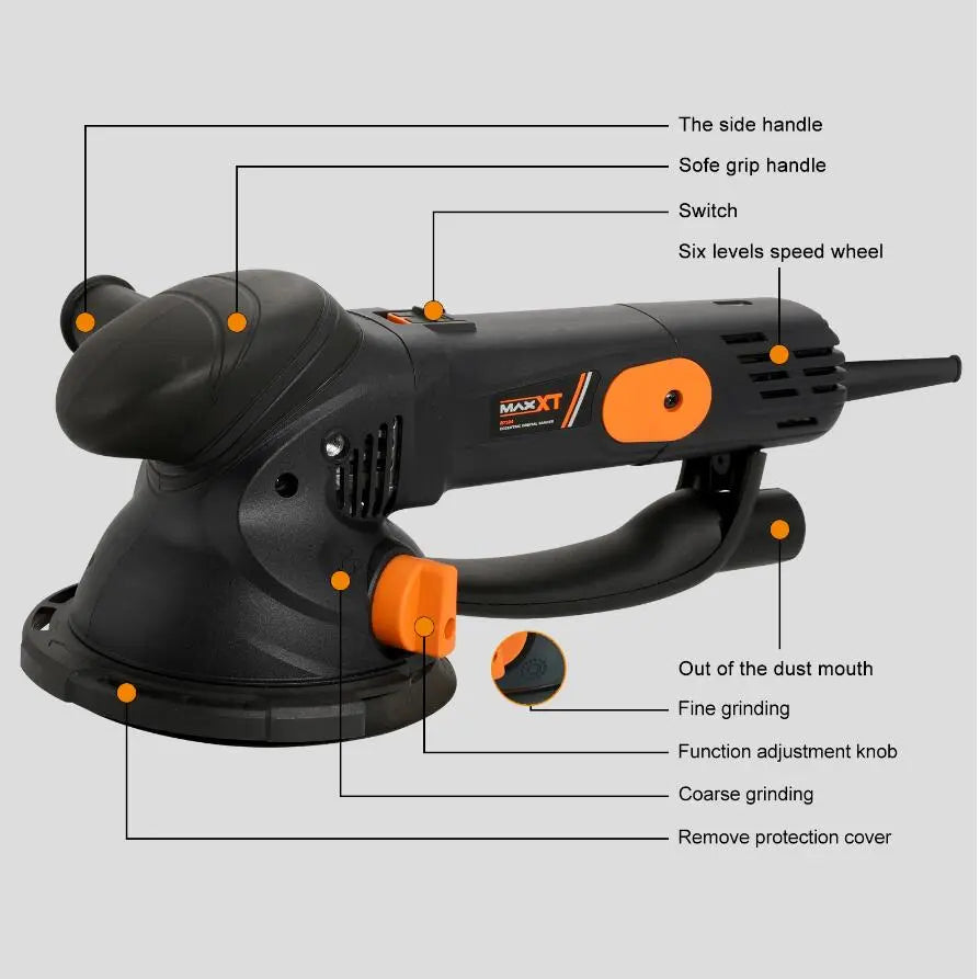 MAXXT 500W Random Orbital Sander With 150mm 6inch Backing Pad Sander With Dual Function Grinder Polisher Machine For Wood Metal