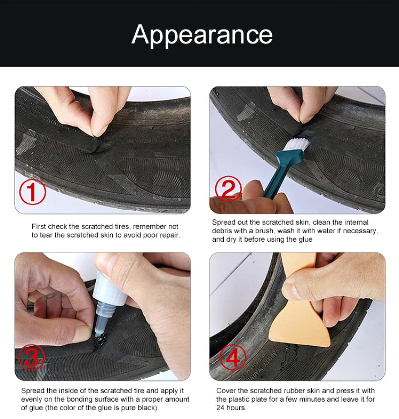 480S Black Strong Car Rubber Repair Tire Adhesive Car Window Speaker Sealing Strip Repair Glue Car Repair Refurbishing Tools New