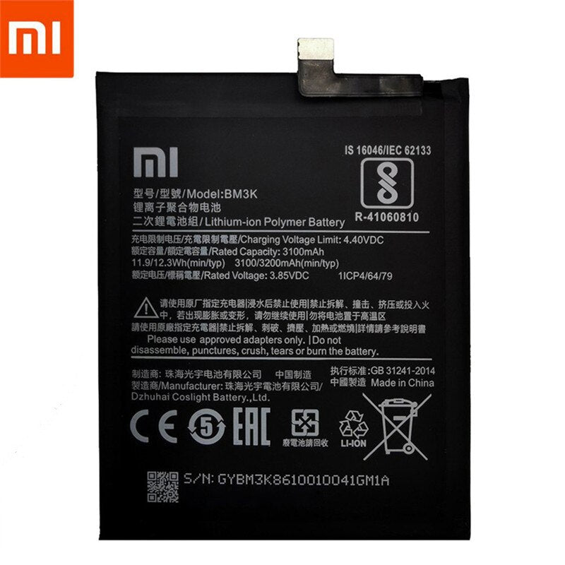 100% Orginal Xiaomi Phone Battery BM3K 3200mAh High Quality Replacement Battery for Xiaomi Mi Mix 3 Mix3  Batteries +Tools Kits