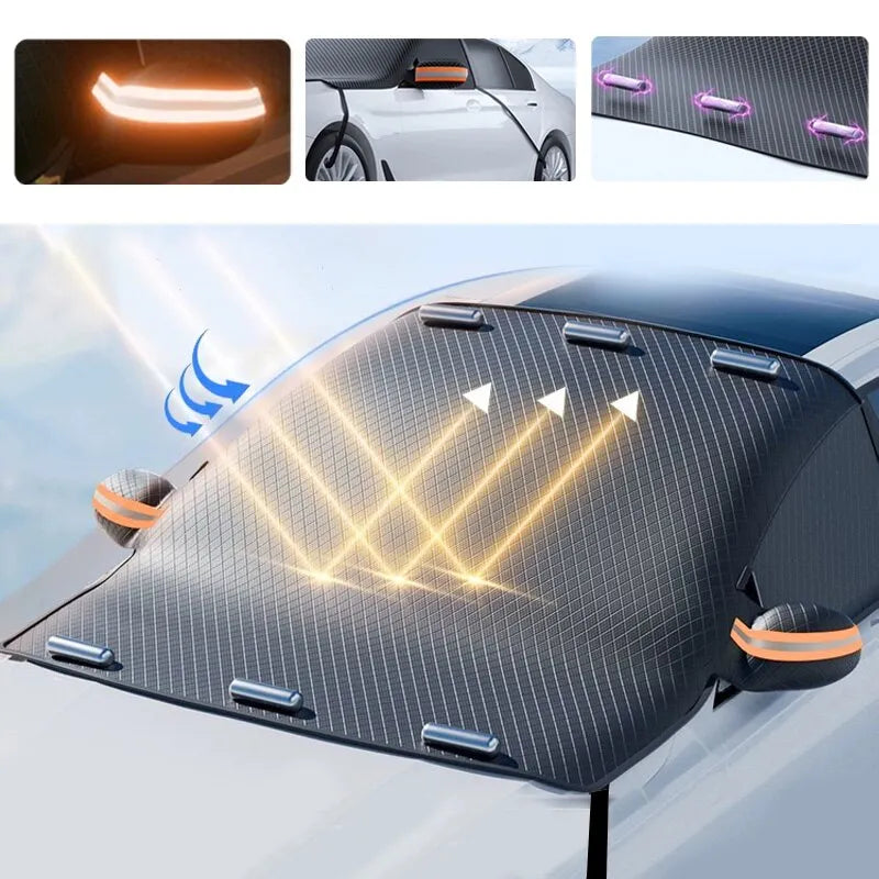 Magnetic Car Front Windscreen Cover Automobile Sunshade Windshield Snow Sun Shade Waterproof Exterior Covers Car Accessories