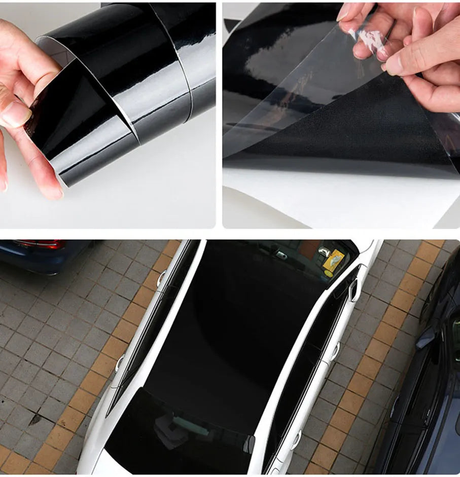 Super Glossy Piano Black With clear protective layer Glossy Black Vinyl Car Decal Wrap Sticker Black Gloss Film Wrap