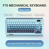 Fopato F75 Mechanical Keyboard Wireless Bluetooth 5.0/ 2.4G / Coiled TYPE-C Gamer Keyboard TTC Neptune Axis/Rabbit Axis Hotswap
