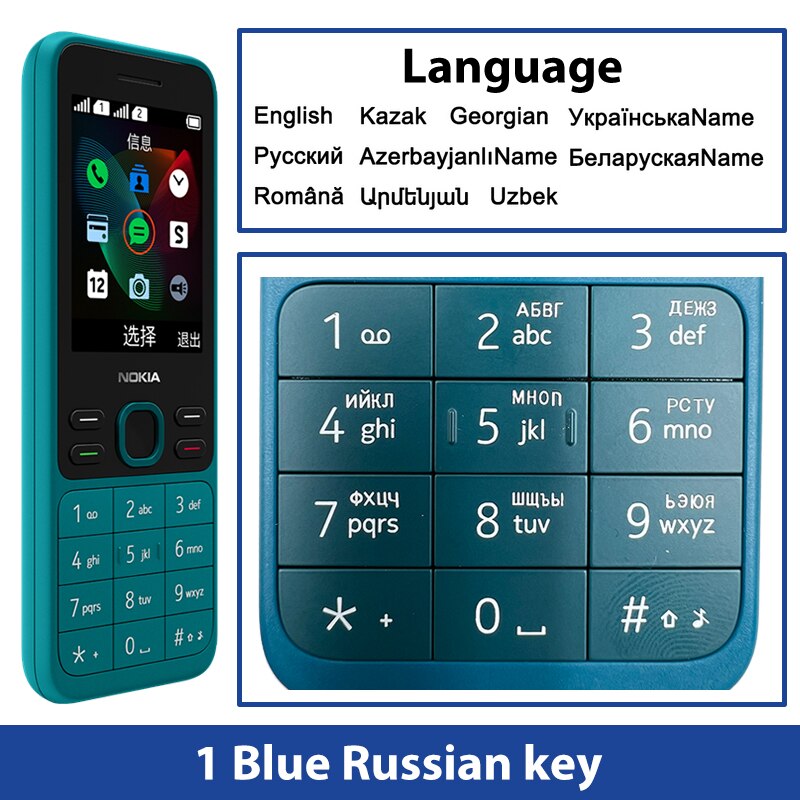 Original and New Nokia 150 2G Mobile Phone Multilingual 2.4 inch Dual SIM Cards Bluetooth FM Radio 1020mAh Feature Mobile Phone