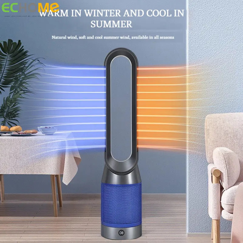 Bladeless Fan Dual-Purpose Cooling Heating Fan Household Warm Air Blower Floor Air Circulation Purification Wind Air Conditioner
