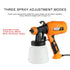 500W Portable Electric Spray Gun 900ml Flow Control Three Adjustable Nozzle for Furniture/Walls/Fences Household Paint Sprayer