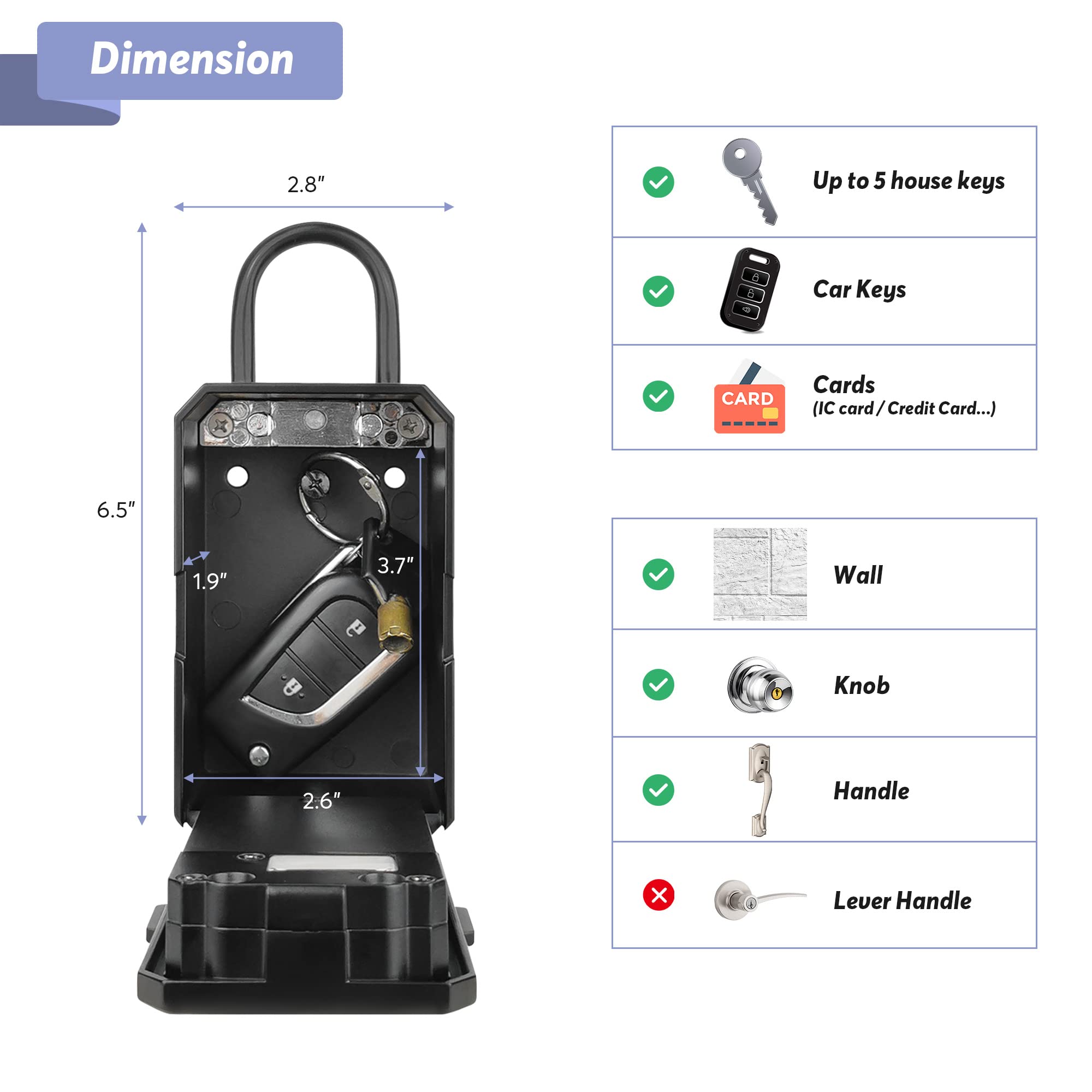 New Outdoor Waterproof Safe Security Intelligent Password Storage Lock Tuya or TTLock APP Key Box Anti-theft box