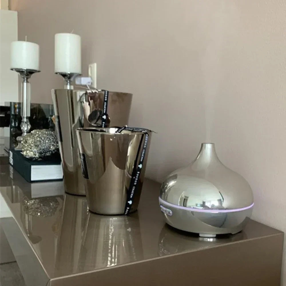 Electroplate Aroma Oil Diffuser Aromatherapy Humidifier 300ml Ultrasonic Timing for Home Decor Office Bedroom Humidificador