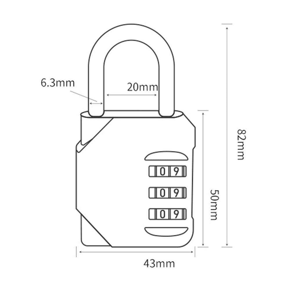 Padlock For Locker Combination 4 Digits Number Combination Lock Splash-proof Anti-corrosion For Toolbox Case Hasp Storage