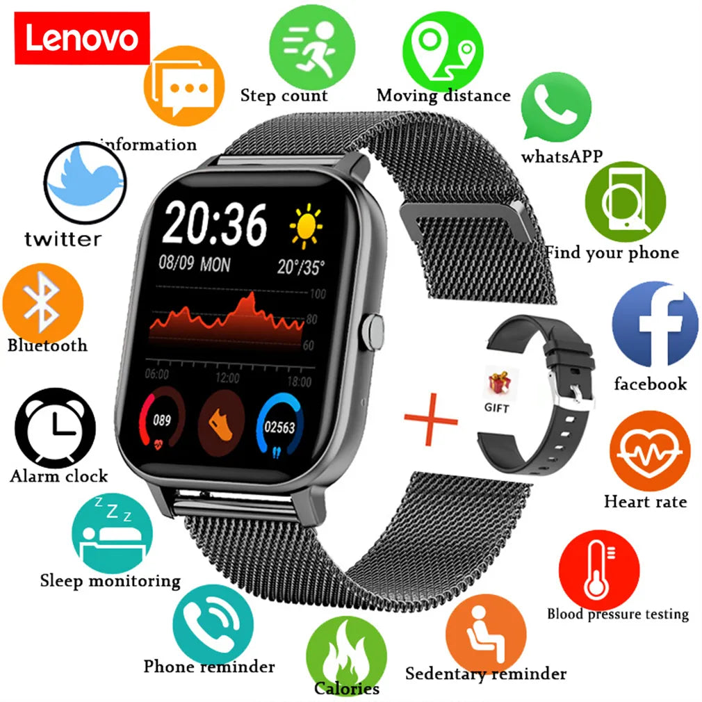 Lenovo New Men Women Smart Watch Bluetooth Call Waterproof Sport Smartwatch For Android IOS Heart Rate Fitness Tracker Bracelet