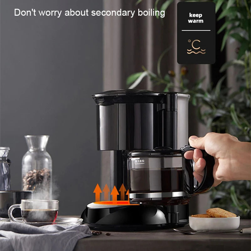Semi-automatic Electric Latte Espresso Drip Coffee Maker 0.6L Mini Brew Tea Pot Boiler Moka American Cafe Powder Machine Cup EU
