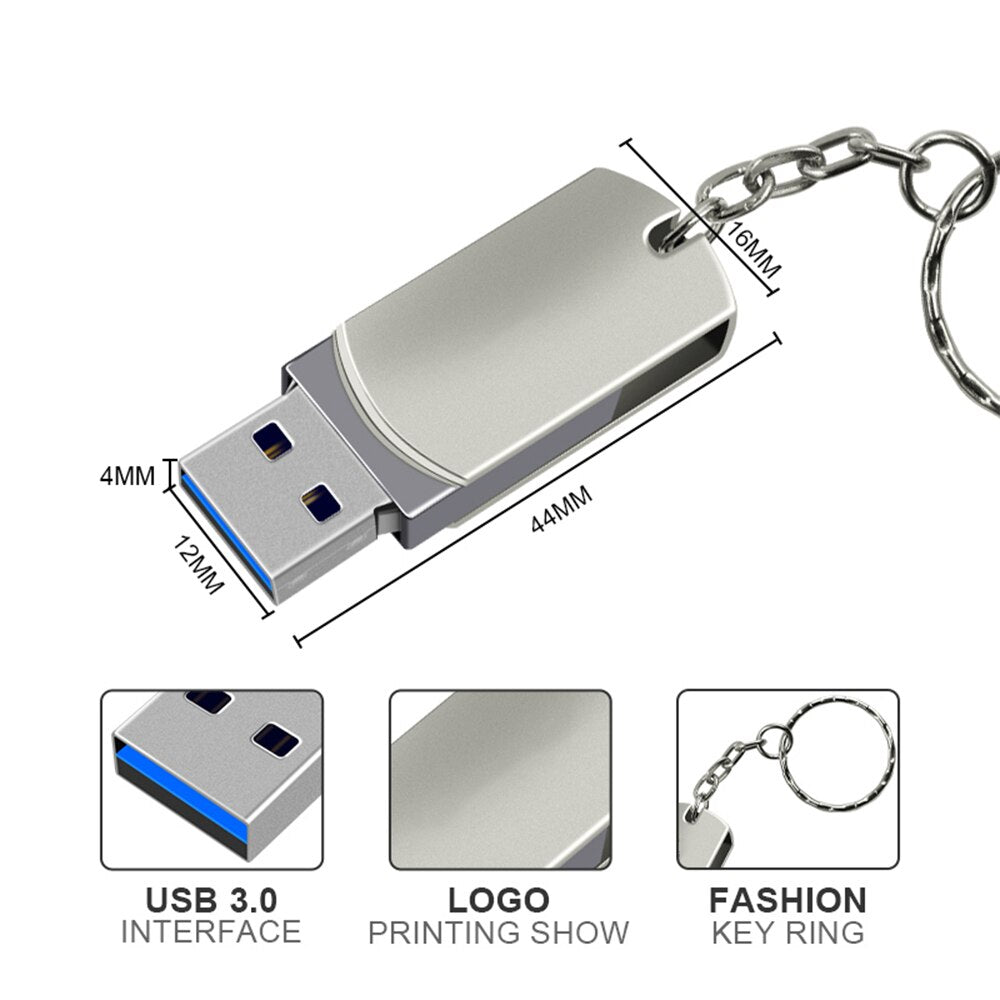 New USB 3.0 Pendrive 4TB High Speed Flash Metal Pen Drive 16TB 8TB 6TB Portable Waterproof U Disk Stick Mini SSD Memoria Pen USB