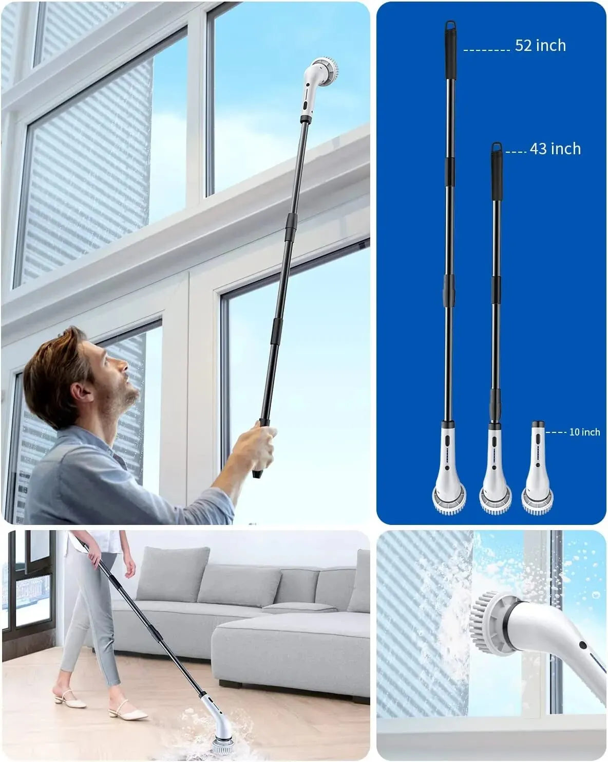 AliExpress Collection 8-in-1 Multifunctional Electric Cleaning Brush USB Charging Bathroom Wash Brush Kitchen Cleaning Tool