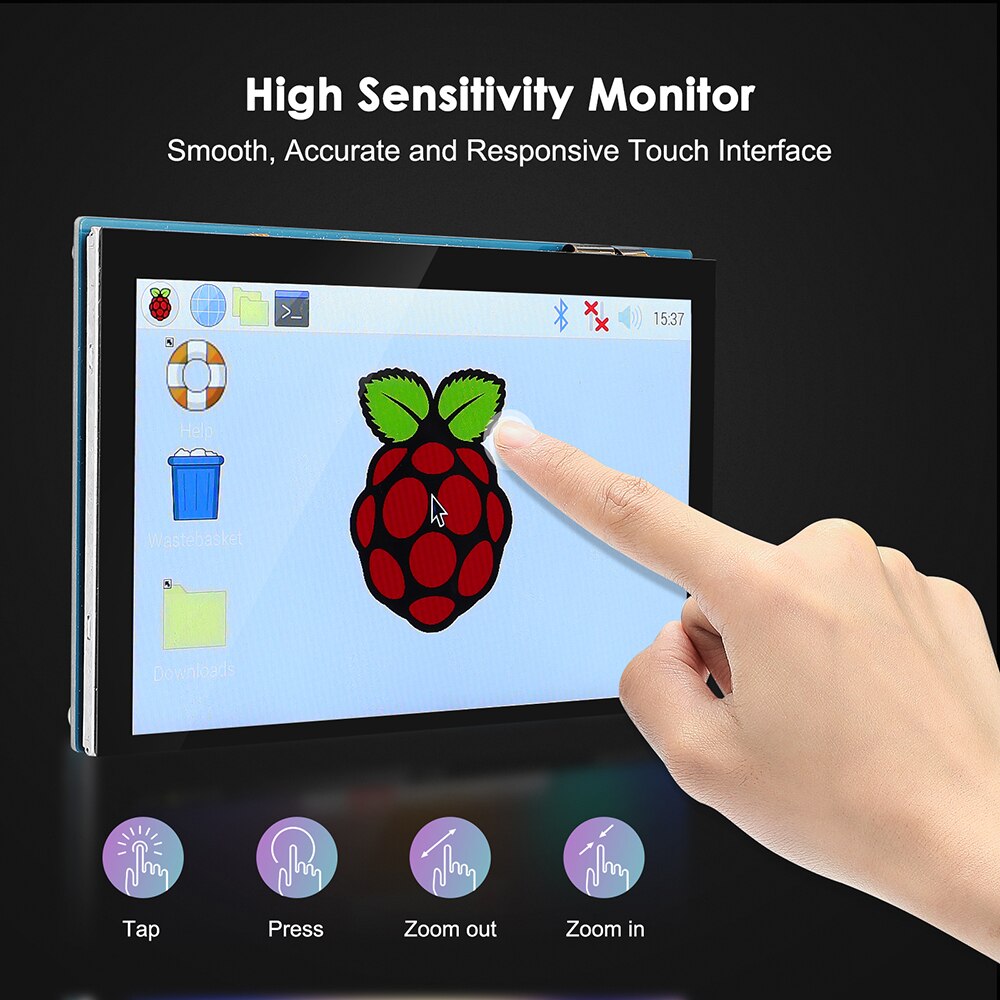 Mini 5 Inch Capacitive Touch Screen 800x480 Resolution Portable MIPI DSI IPS Monitor For Raspberry PI 4B/3B+/3A+/3B/2B/B+/A+