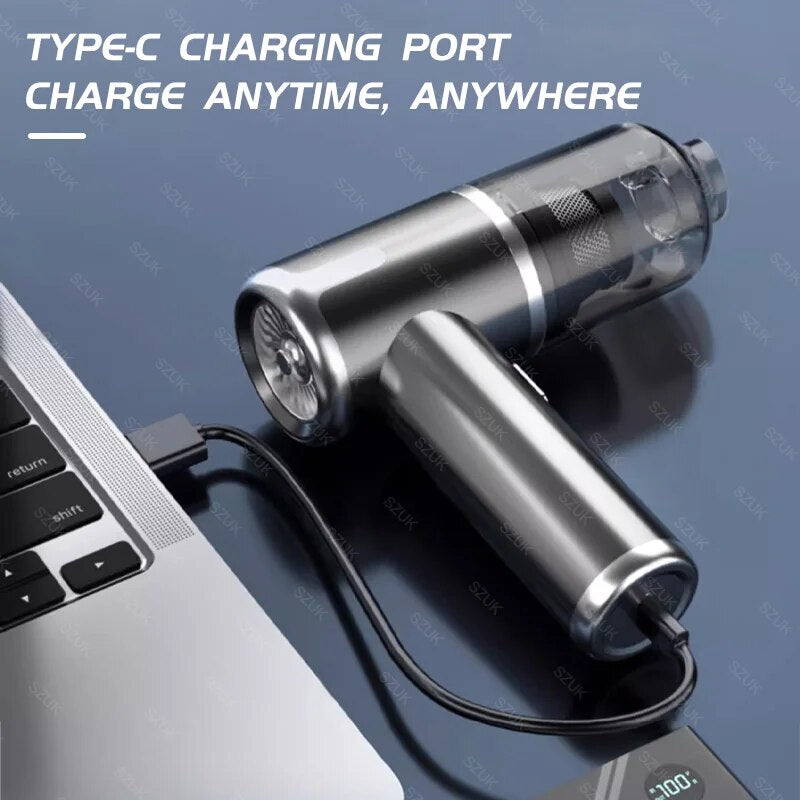 120000PA Car Vacuum Cleaner Wireless Portable Cleaning Machine for keyboard Powerful Mini Handheld Vacuum Cleaner for Car Home