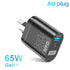 65W Gan Charger for Australia New Zealand AU Plug PD 33W Fast Charger QC 3.0 USB Adapter for iPhone 14 13 Pro Max Samsung S22