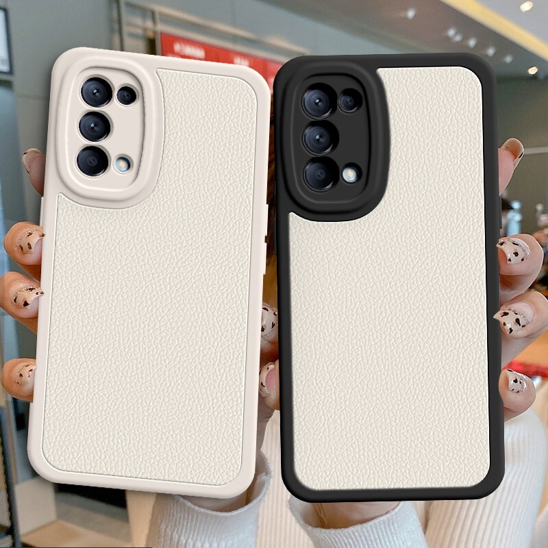 Lamb Skin Case for OPPO Reno 8 7 6 5 4 3 Pro Plus Pro+ Lite 7Z SE 5Z 5K 4Z Youth 5G Leather Funda Soft Original Shockproof Cover