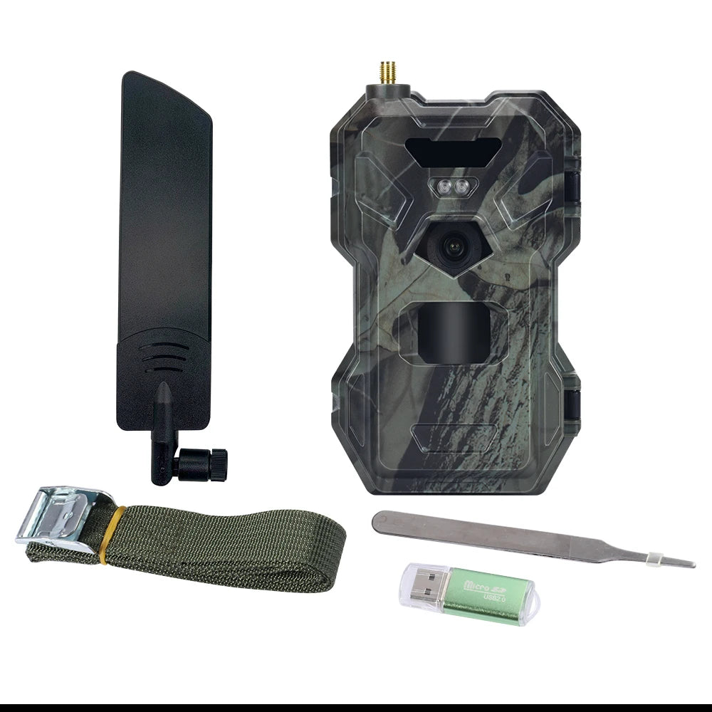 4G Hunting Trail Camera 30MP 2K APP Control Night Vision Trap Game 120 Degree Wireless Cellular Wildlife Cam with 256GB TF Card