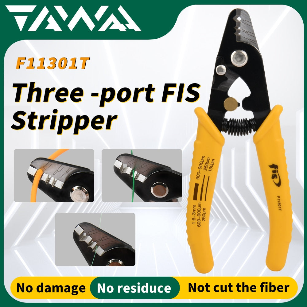 3 Hole Fiber Optic Stripper FIS Optical Wire Cable Stripping Tools Fiber Cutting Pliers Suit for Removes 250um-3mm Fiber