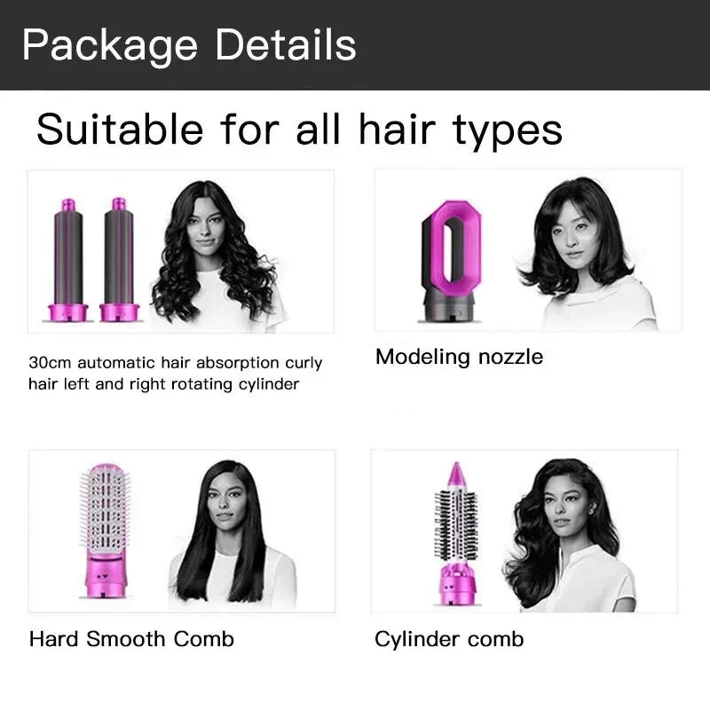 Updated 5 in 1 Quality Hairdryer Comb Hot Air Comb for Curling & Straightening Automatic Straight Hair Comb & Dryer