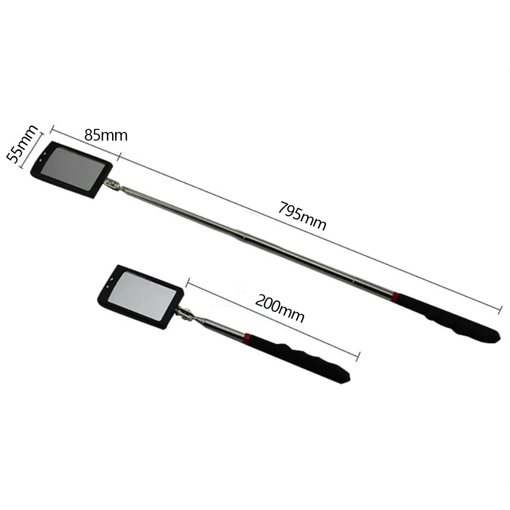 Engine Chassis Inspection Auto Repair Detector Mirror Multi-directional Folding Telescopic LED Light Reflector Tool Universal