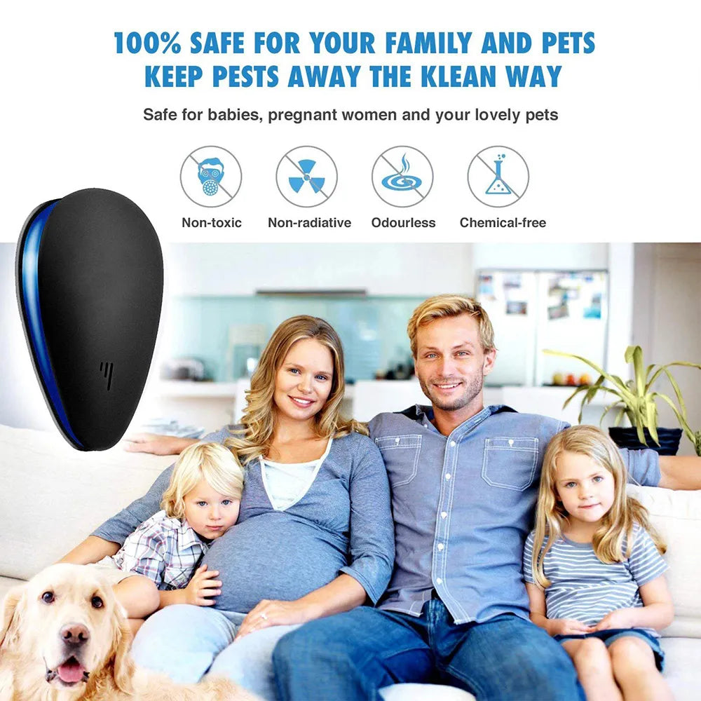 US/UK/EU Plug Ultrasonic Pest Repeller Anti Rodent Mice Cockroach Rat Spider Insect Mosquito Killer Electronic Repellent Home