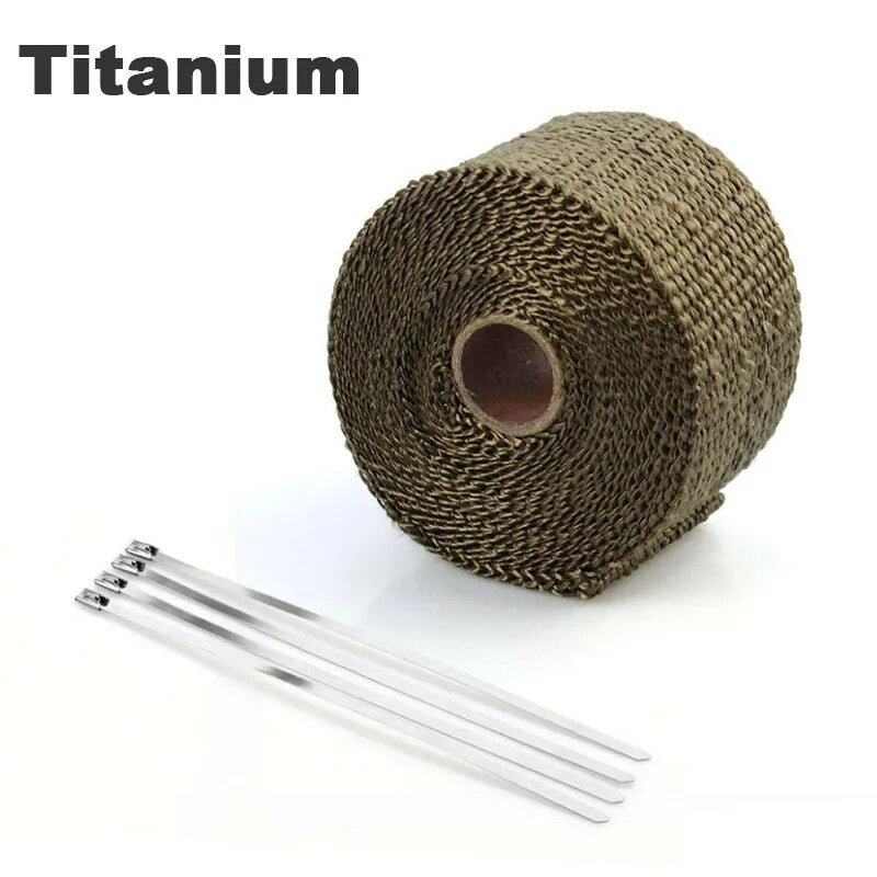 5cm*15m Exhaust Pipe Insulation Thermal Heat Wrap Roll Insulation Cotton Banana Cloth Motorcycle Fiberglass Heat Shield Tape