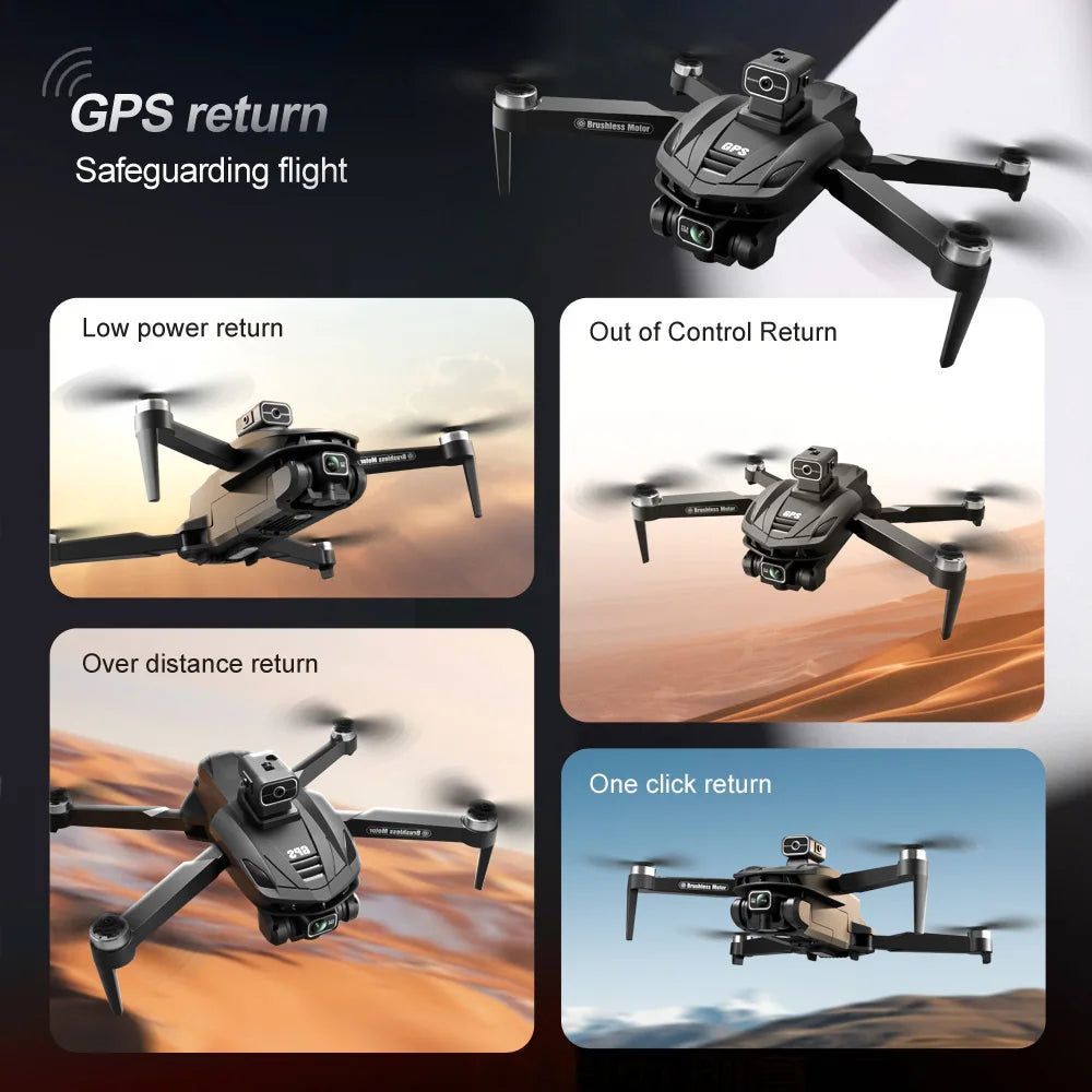 V168 MAX PRO Drone GPS 8K Professional With HD Camera 5G WIFI FPV Brushless RC Quadcopter Obstacle Avoidance Automatic Return