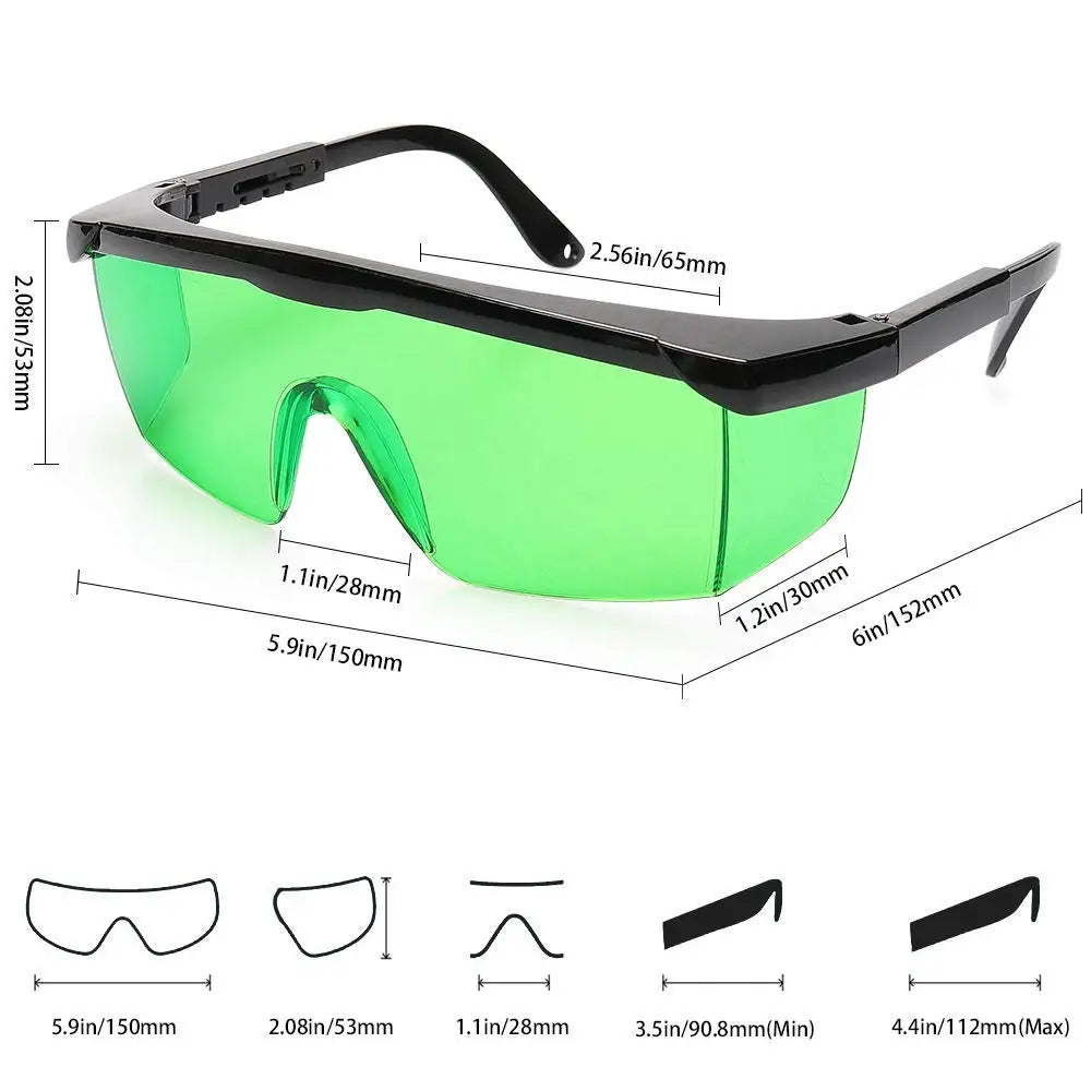COMGROW Laser Protection Goggles IPL Laser Safety Glasses UV Protective Green Shield Eyewear For Eye Protection Engraver Machine