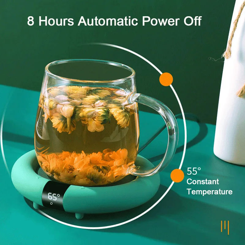 220/240V Mini Smart Coaster Electric Heater Coffe Milk Water Bottle Mug Cup Warmer for Office Home with 3 Temperatures Settings