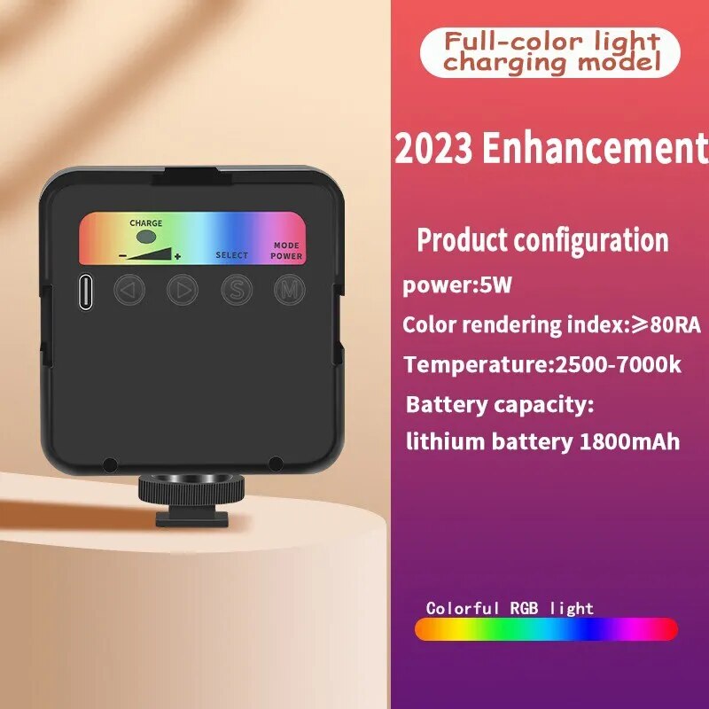 FORZAGO W45 RGB LED Photography Lighting Video Light Magnetic LED Camera Light 2500-7000K 800LUX 1800mAh