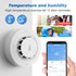 2 in 1 Tuya WiFi Smart Smoke Fire Alarm Temperature and Humidity Sensor Detector Home Security System Alexa Google Assistant