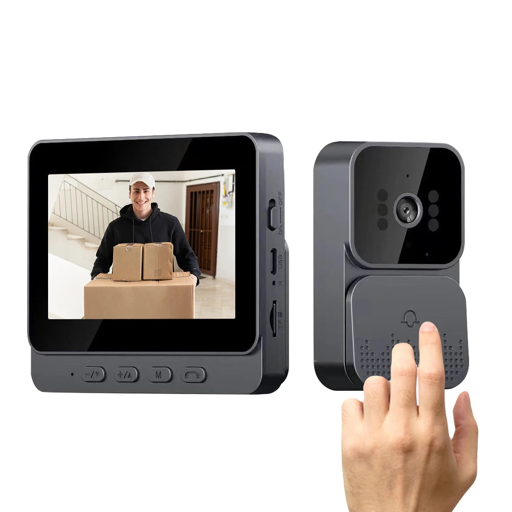 1080P WiFi Video Doorbell Video Intercom Wireless Door Bell IR Night Vision Eye Peephole Camera Two-way Audio for Home