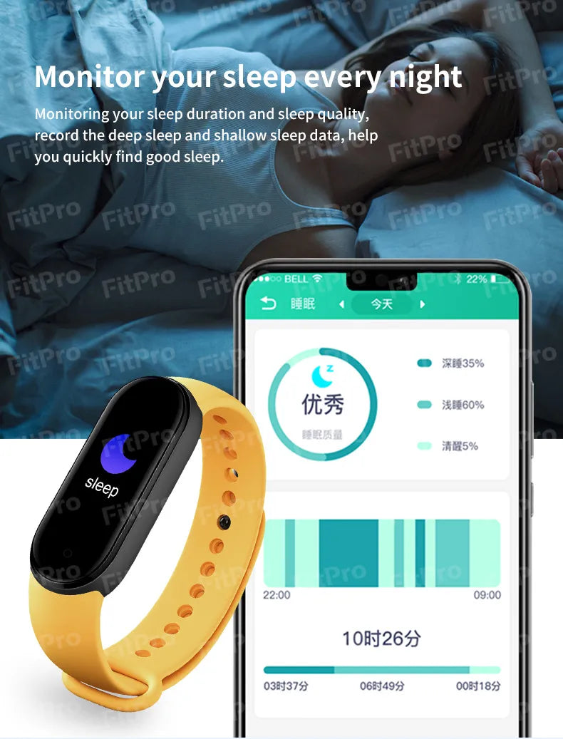 Lenovo's new color screen M7 smart bracelet heart rate blood pressure sleep monitoring monitoring smart bracelet