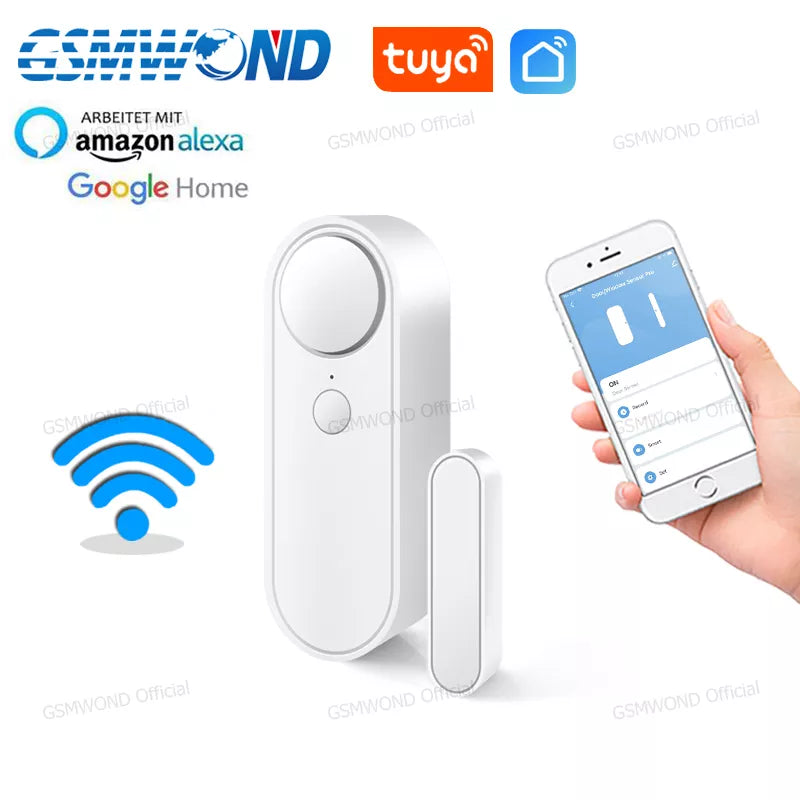 Tuya WiFi Door Window Sensor Independent Open/Close Door Detector Sound Alarm Smart Home Wireless Security Burglar Alarm