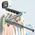 Suction Wall Mount Folding Clothes Drying Rack With Retractable Suction Cup Extension Pole Reusable 3-Fold Clothes Drying Rack