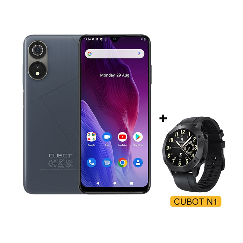 Cubot P60, Android 12 Smartphone, 6.517", Octa-Core, 6GB+128GB (256GB Extended), 20MP Camera, 5000mAh, Dual SIM 4G Celulares,GPS