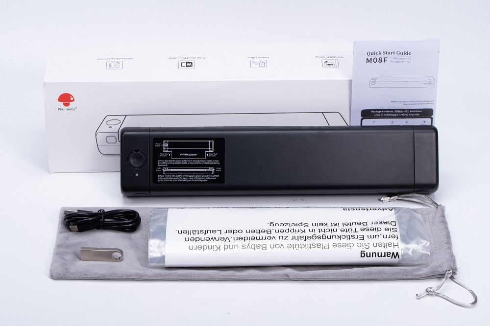 EQUITPER Bluetooth Printer Small Mini Homework Test Paper Ink-free Office portable HD A4 Thermal Printer Error/document printer