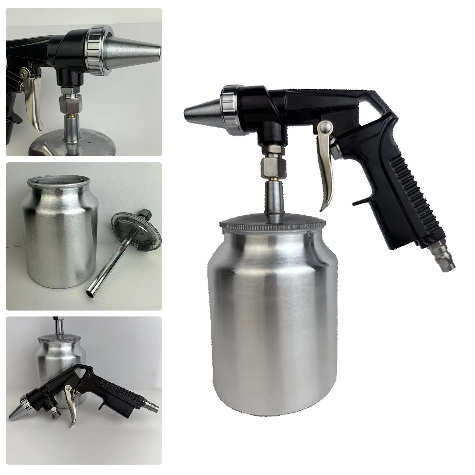 1000ml Handheld Pneumatic Sandblaster 8bar Mini Aerodynamic Spray Gun with Nozzles Anti-rust Sand Blasting Power Tools Kit