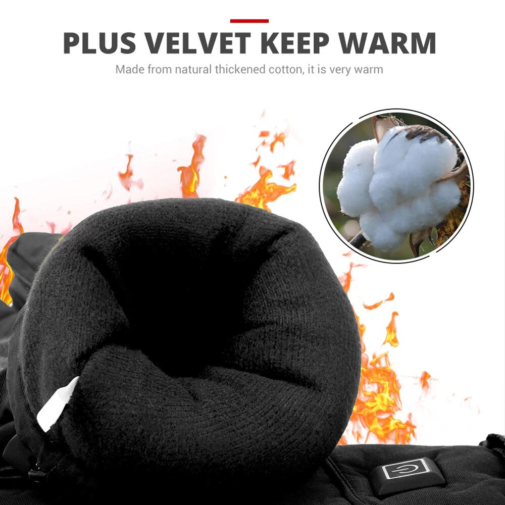 Motorcycle Heated Gloves New Battery Powered Winter Waterproof Heated Gloves Windproof Motorcycle Riding Warm Gloves