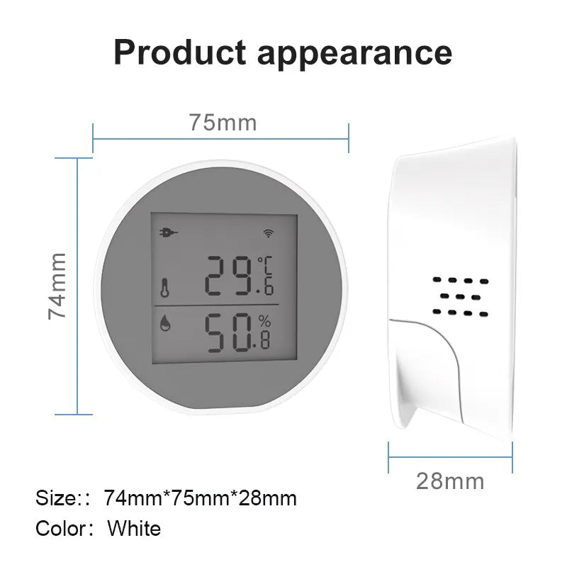 Tuya Zigbee Temperature Humidity Sensor Indoor Hygrometer Thermometer Detector LCD Screen Smart Life App Battery Or USB Powered