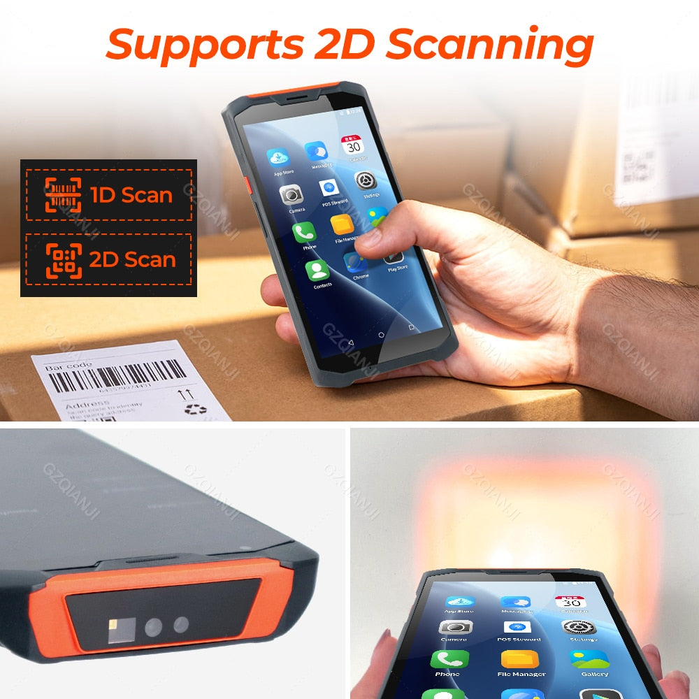 5.99'' Touch Screen Handheld PDA Android Terminal 1D 2D Barcode Scanner Data Collector 4G NFC Wifi Bluetooth POS Pda Machine