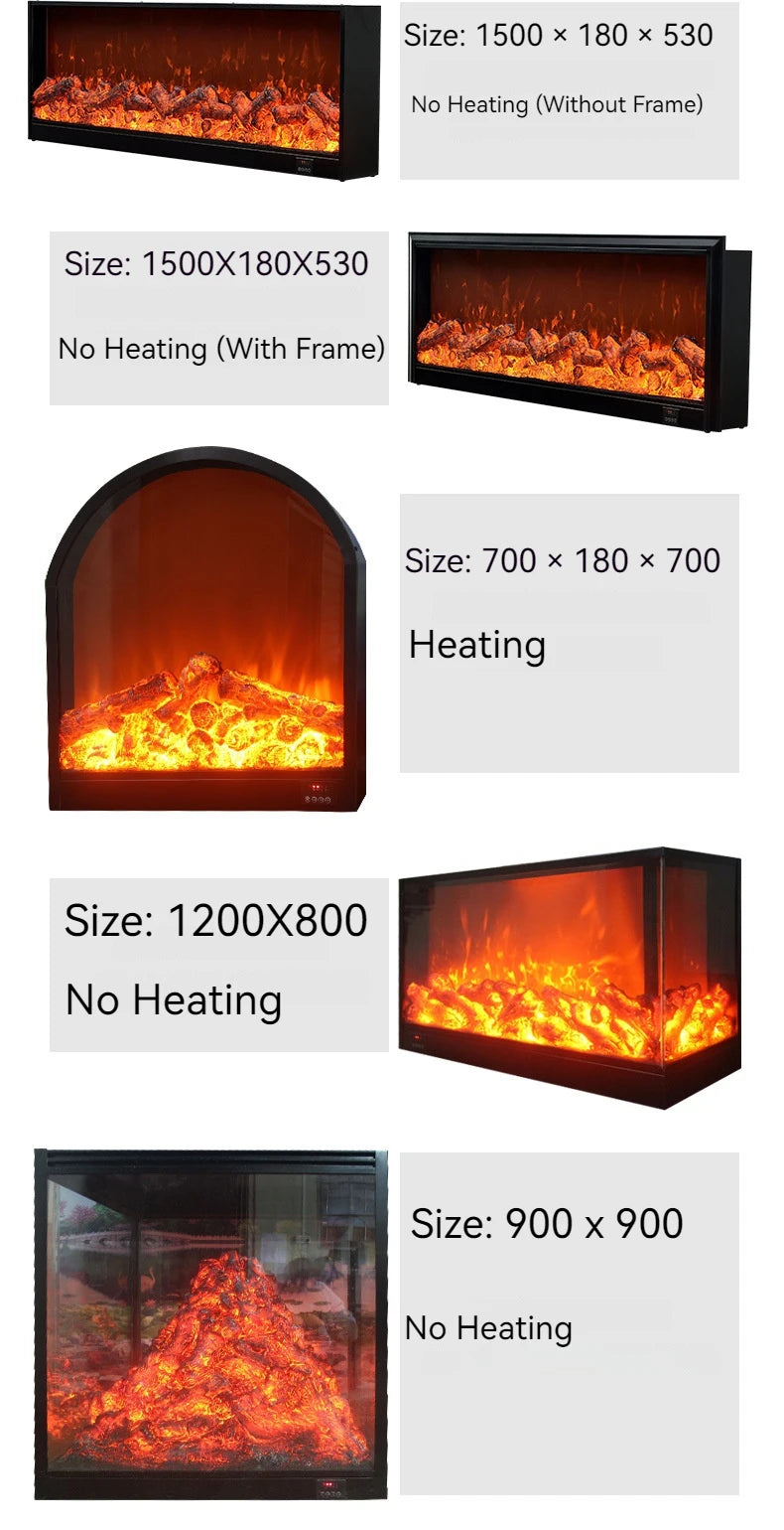 Electric Fireplace Decorative Fireplace Simulation Stoves Embedded Fire Heating Household European Style Electric Fireplace
