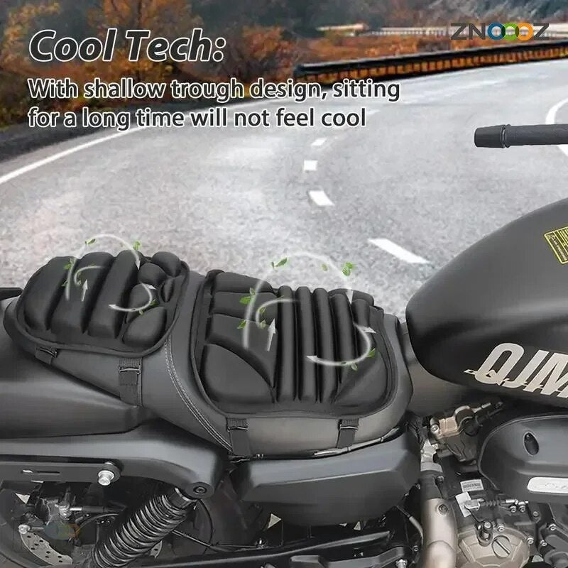 Motorcycle Seat Cushion 2pcs Motorcycle Seat Gel Pad Cushion Shock-Absorbing Comfort Air Seat Cushion Cover For Motorcycle