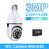 1/2/4 Pcs E27 3MP Bulb Camera Wifi Home Security Auto Human Tracking Wireless Indoor Nvr Surveillance ONVIF Cameras Full Color