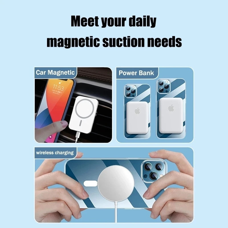 Original For Magsafe Magnetic Wireless Charging Case For iPhone 14 13 12 11 Pro Max Mini X Xs XR 7 8 Plus SE 2020 Acrylic Cover